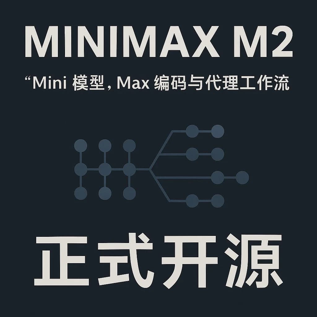 MiniMaxAI开源MiniMax M2模型:Artificial Analysis评测显示综合智能得分超过Claude Opus 4.1,开源第一,全球第五。