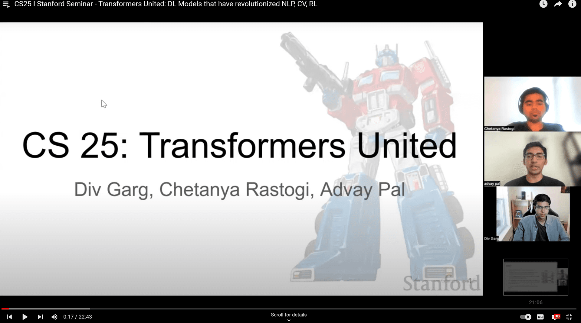 斯坦福(Stanford)最新公开了全球第一个Transformers相关的课程!