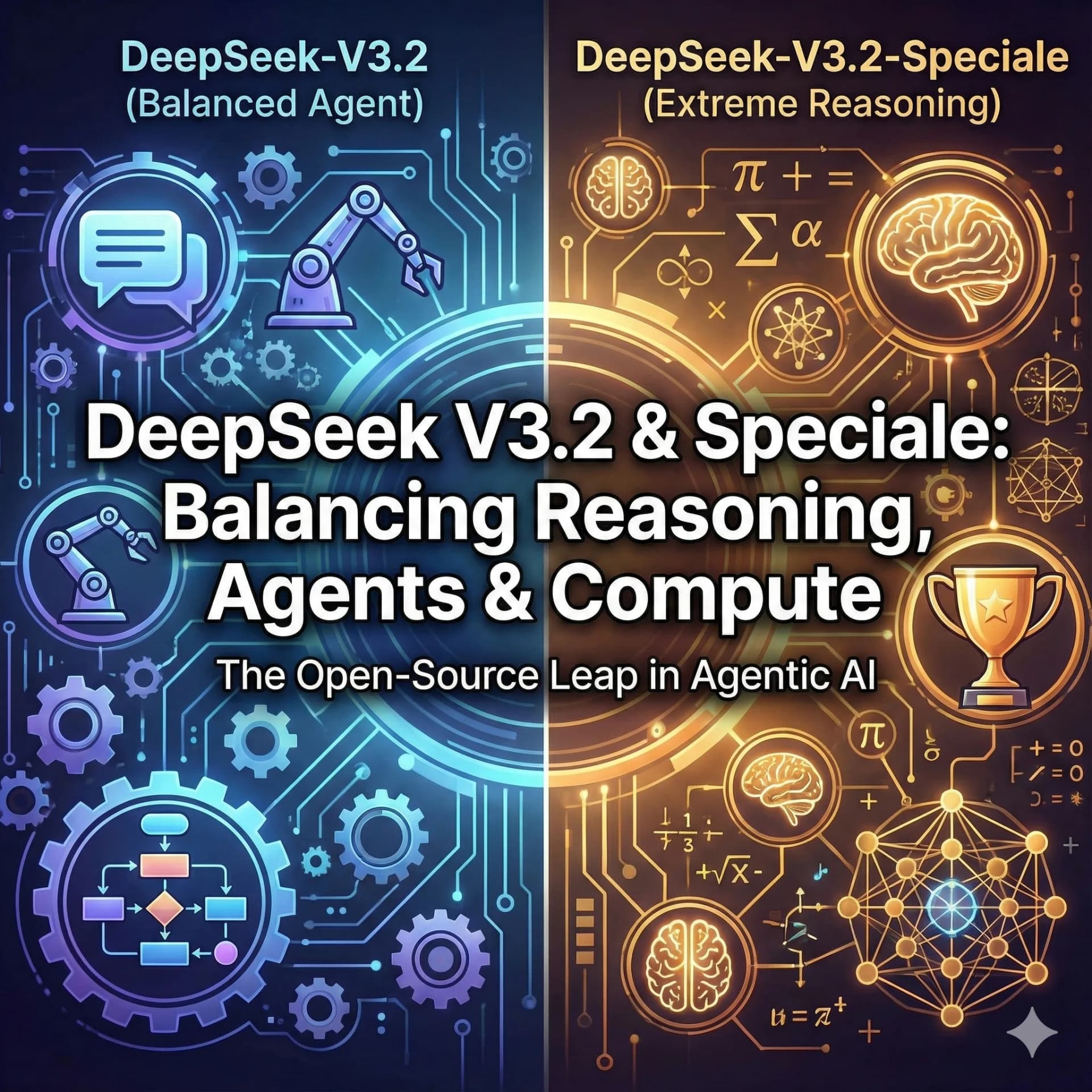 复杂问题推理能力大幅提升,DeepSeekAI发布DeepSeek V3.2正式版本以及一个评测结果可以媲美Gemini 3.0 Pro的将开源模型推到极限性能的DeepSeek-V3.2-Speciale模型