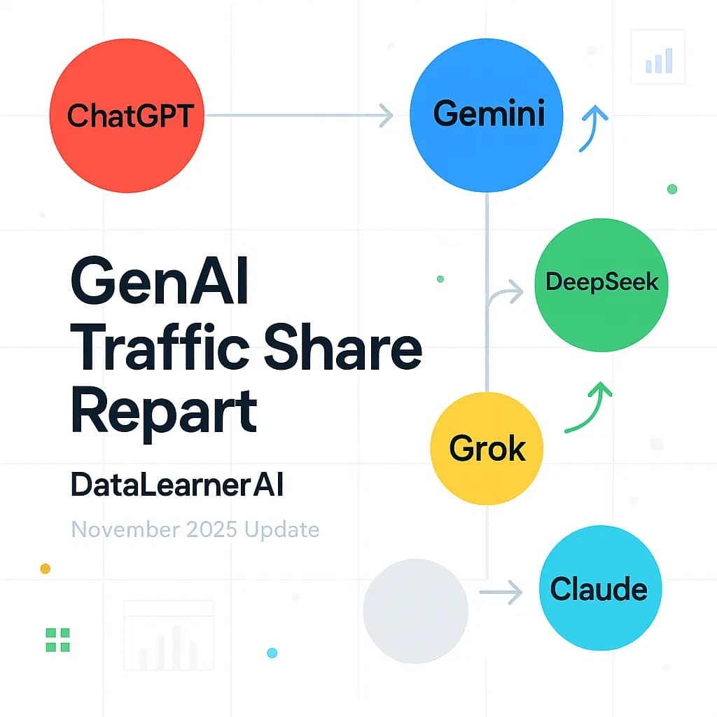 GenAI 流量格局更新:ChatGPT 持续下滑、Claude 首超 Perplexity、Grok 与 DeepSeek 重新走强,Gemini 成为增长速度最快的模型