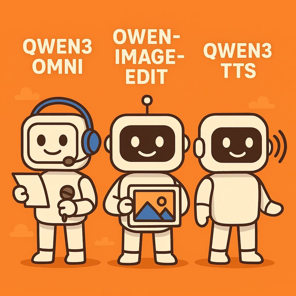 阿里一次发布3款Qwen大模型:开源的全模态Qwen3-Omni和图像编辑大模型Qwen-Image-Edit-2509和不开源的语音识别大模型Qwen3-TTS