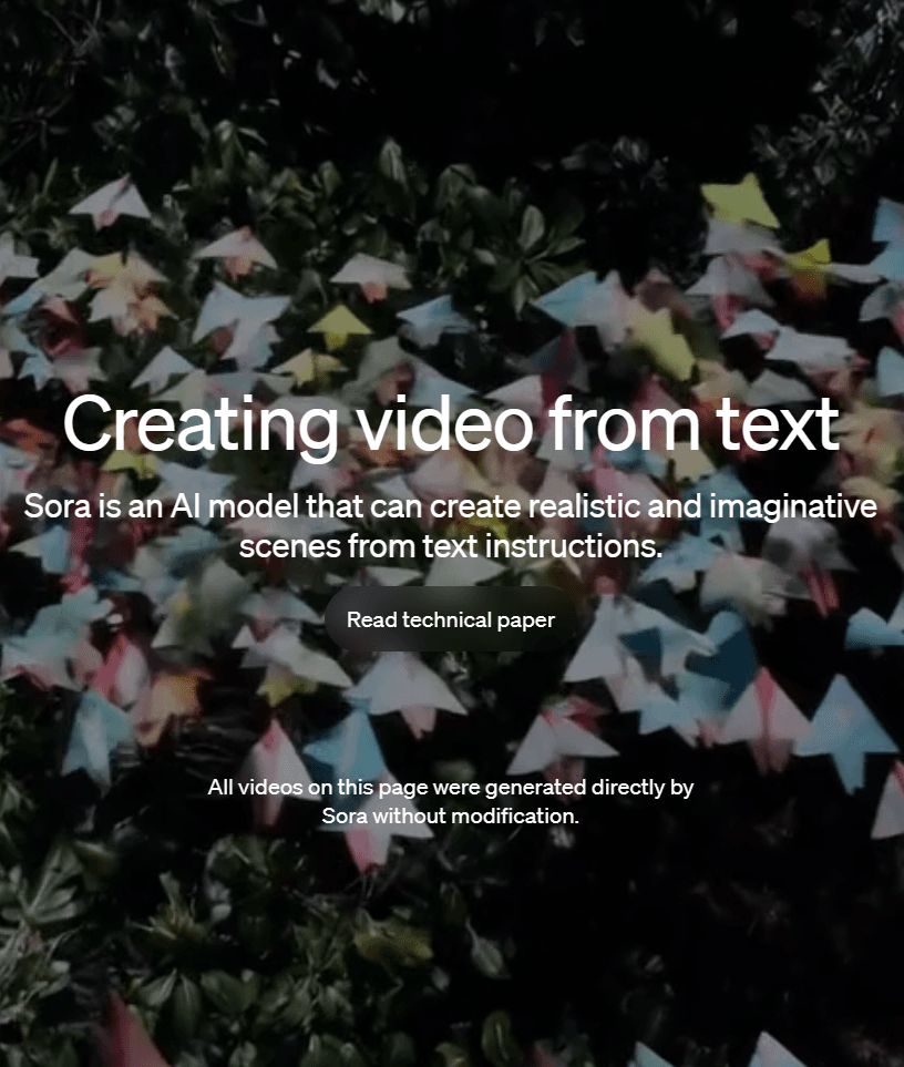 OpenAI发布全新文本生成视频大模型Sora,可以生成无比逼真的最长60秒的视频,且生成的视频尺寸可以任意指定
