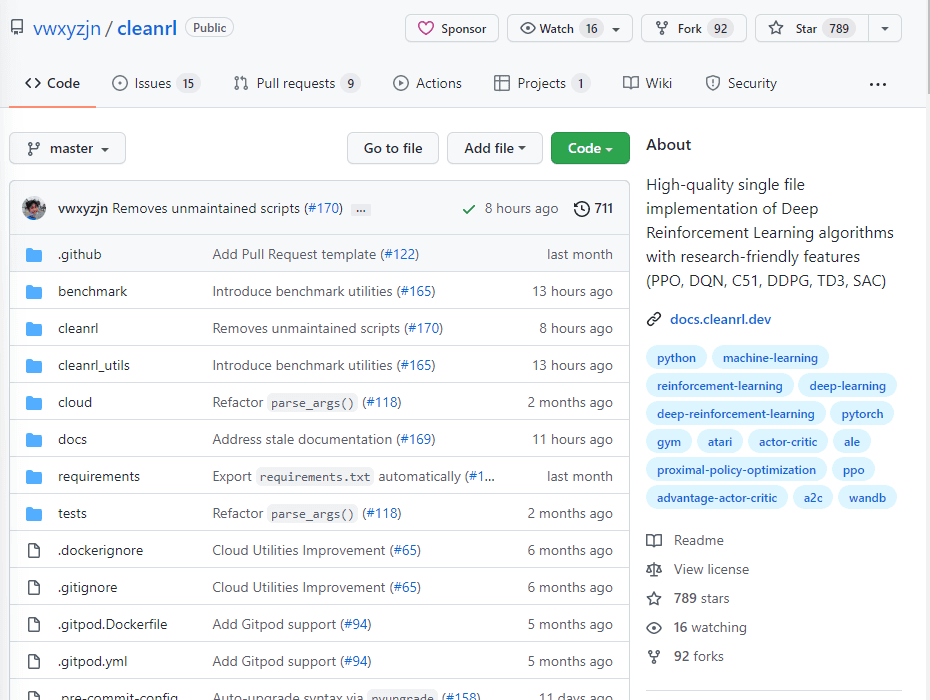 开源利器!一个文件实现完整的强化学习算法